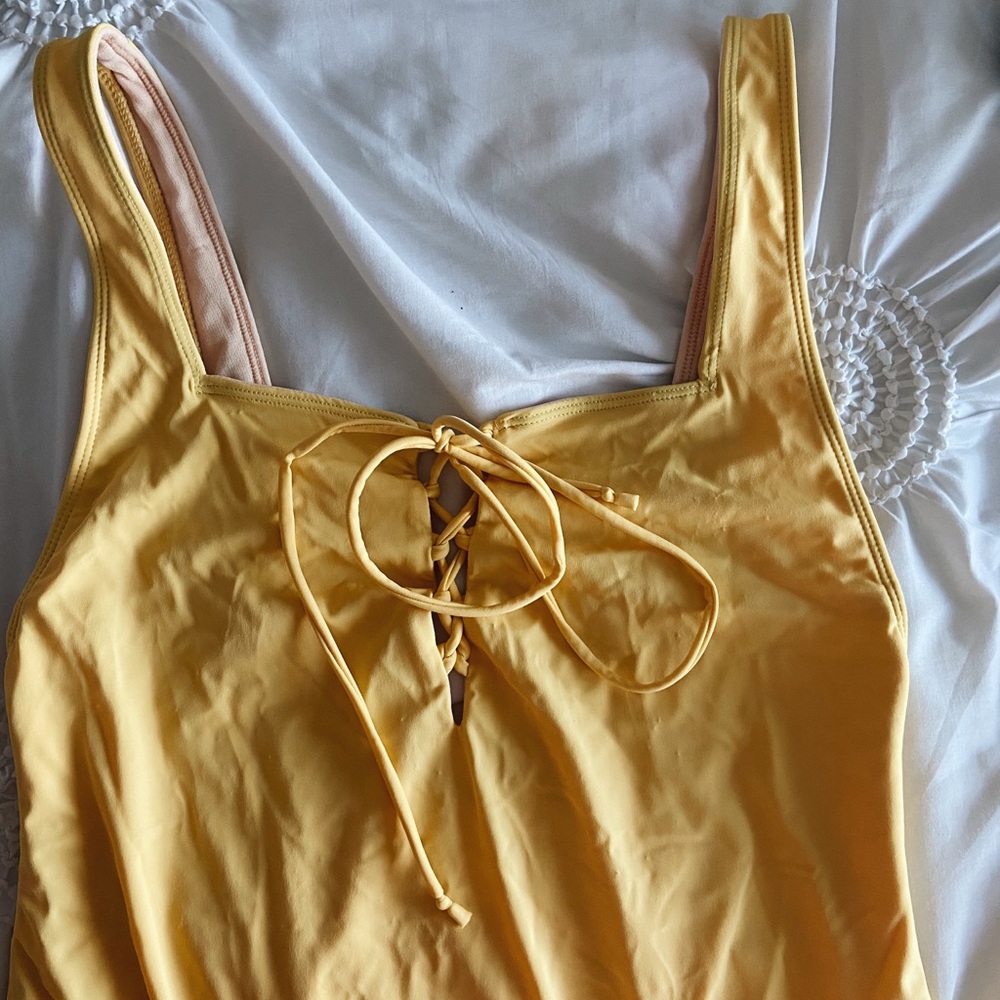 barely worn pacsun yellow one piece swimsuit!